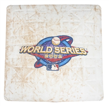 2002 World Series Game 3 Used Base from Giants Stadium vs Anaheim Angels - Barry Bonds World Series Home Run #3 